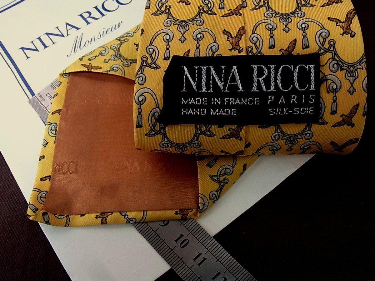 ♪5377D♪状態並品【鳥 鷲 装飾 柄】ニナリッチ【NINA RICCI】ネクタイ_画像2