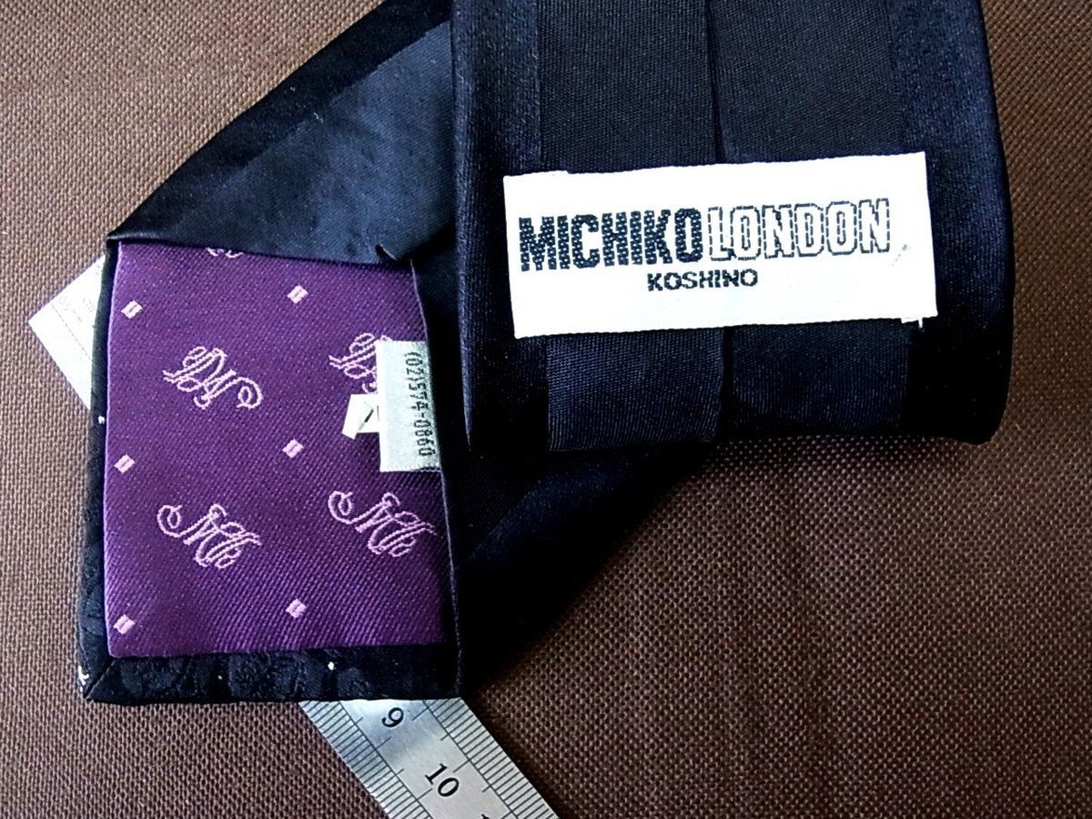 ♪20861C♪良品【刺繍 王冠 ドット 柄】ミチコ ロンドン【MICHIKO LONDON】ネクタイ_画像3