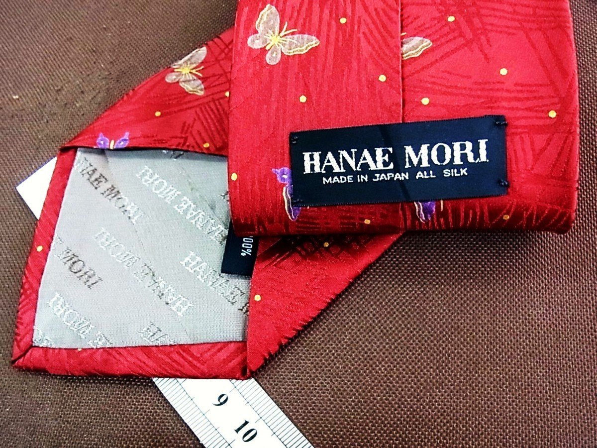 ♪6565C♪良品【蝶・チョウ カラフル 柄】 ハナエ モリ【HANAE MORI】ネクタイ_画像2