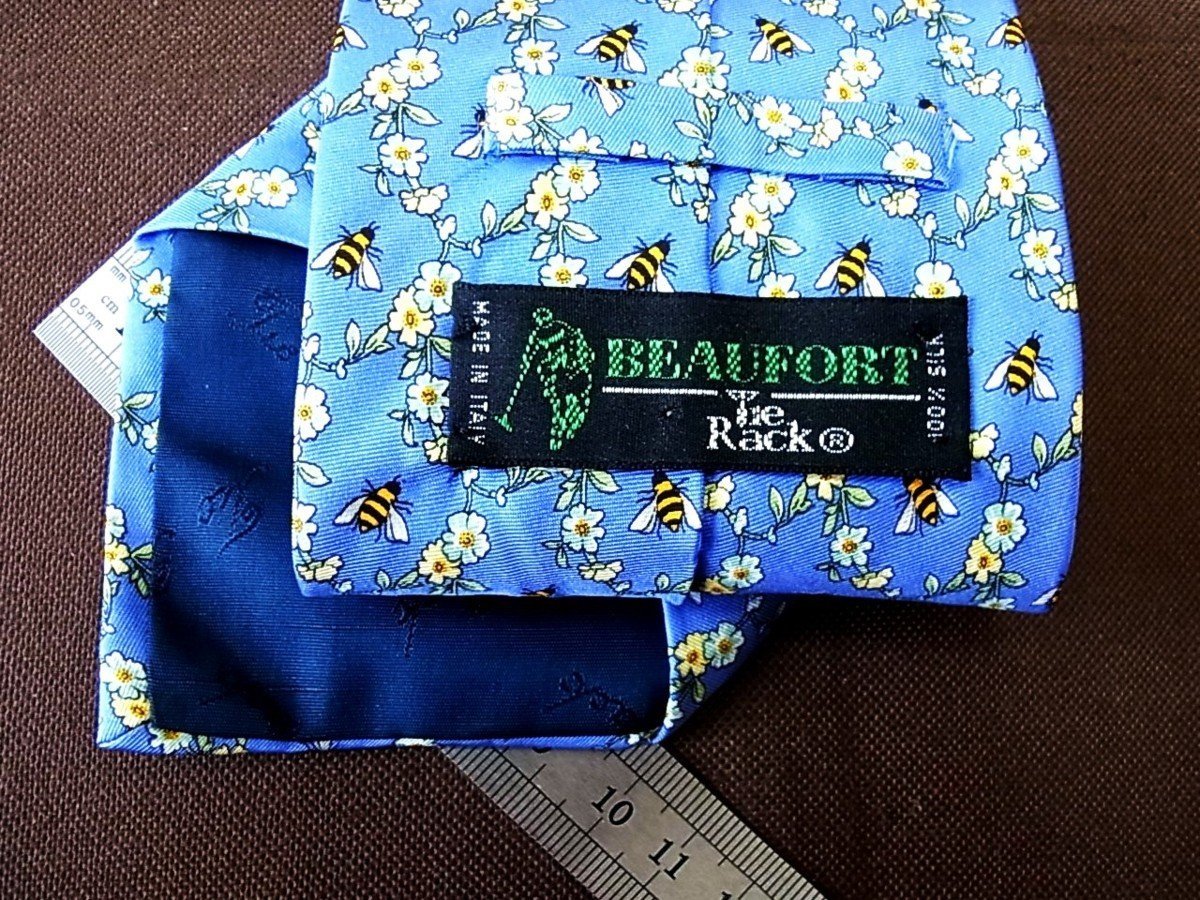 ♪9166D♪状態並品【花 小花 ミツバチ 柄】 タイラック【Tie Rack】ネクタイの画像2