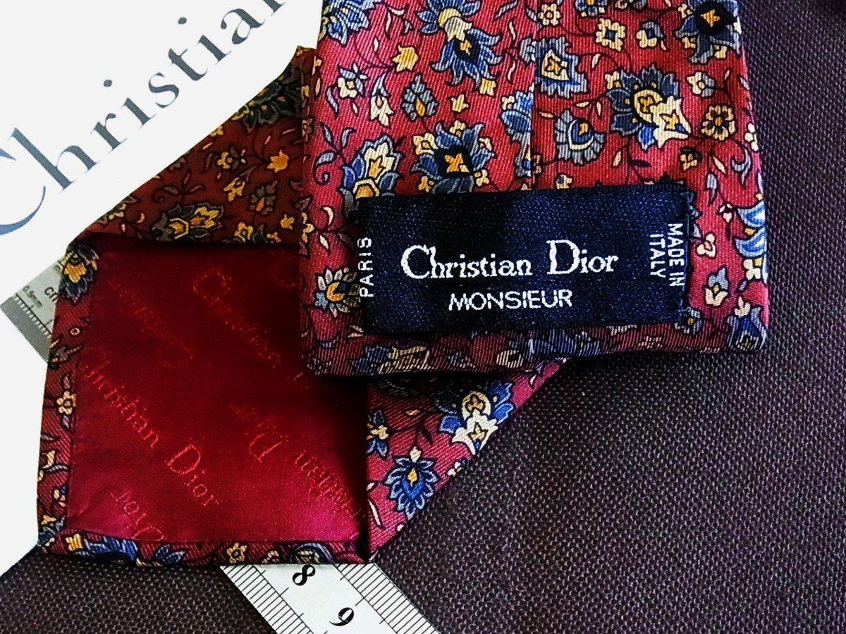 ♪9043C♪良品【花 小花 植物 柄】ディオール【Christian Dior】ネクタイ_画像2