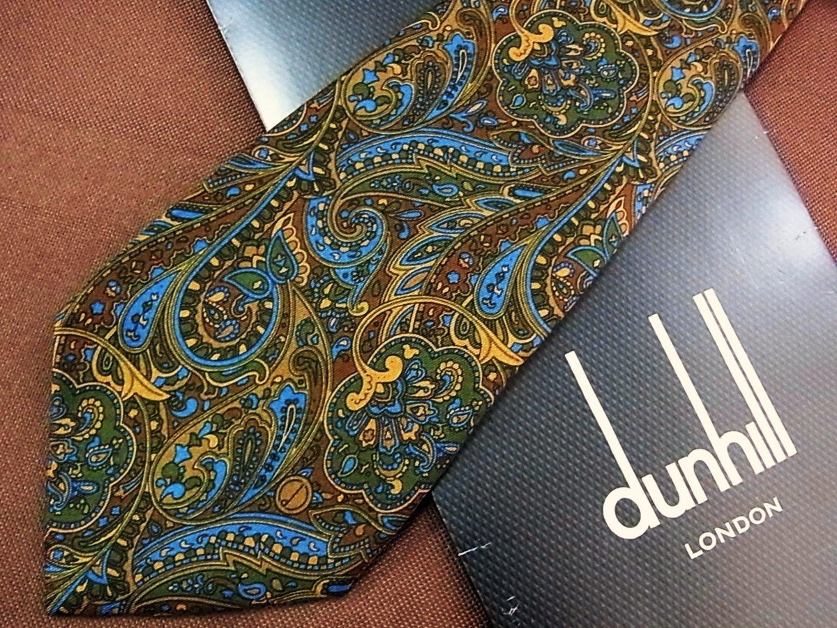 ♪6258D♪状態並品【ペイズリー】 ダンヒル【ｄunhill】のネクタイのネクタイ