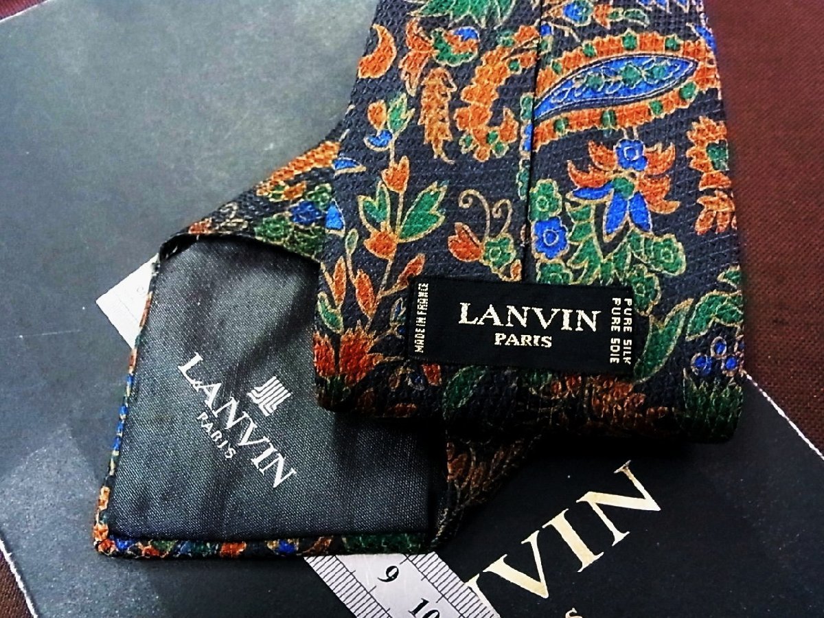 ♪25071D♪状態並品【花 ペイズリー 柄】ランバン【LANVIN】ネクタイ_画像3