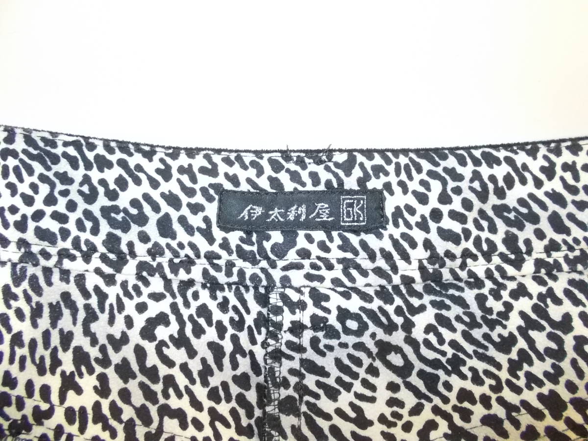a1213* Italiya GK брюки * размер 9 чёрный цвет черный ita задний длинные брюки полиэстер ( жесткий to обработка ) талия обратная сторона Leopard рисунок 4E