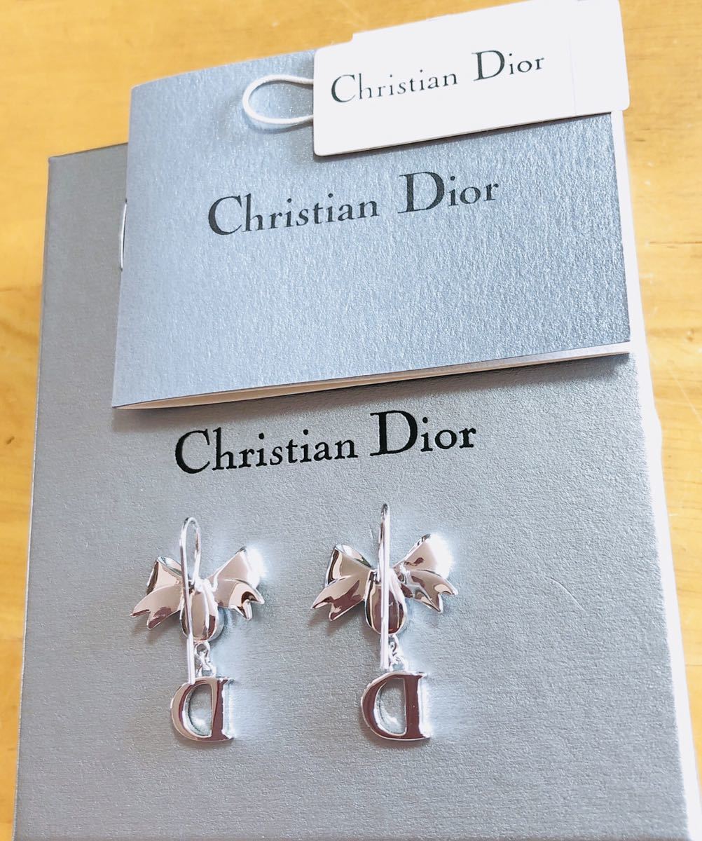 最大10%OFFクーポン ディオール Dior Christian 揺れるピアス リボン 