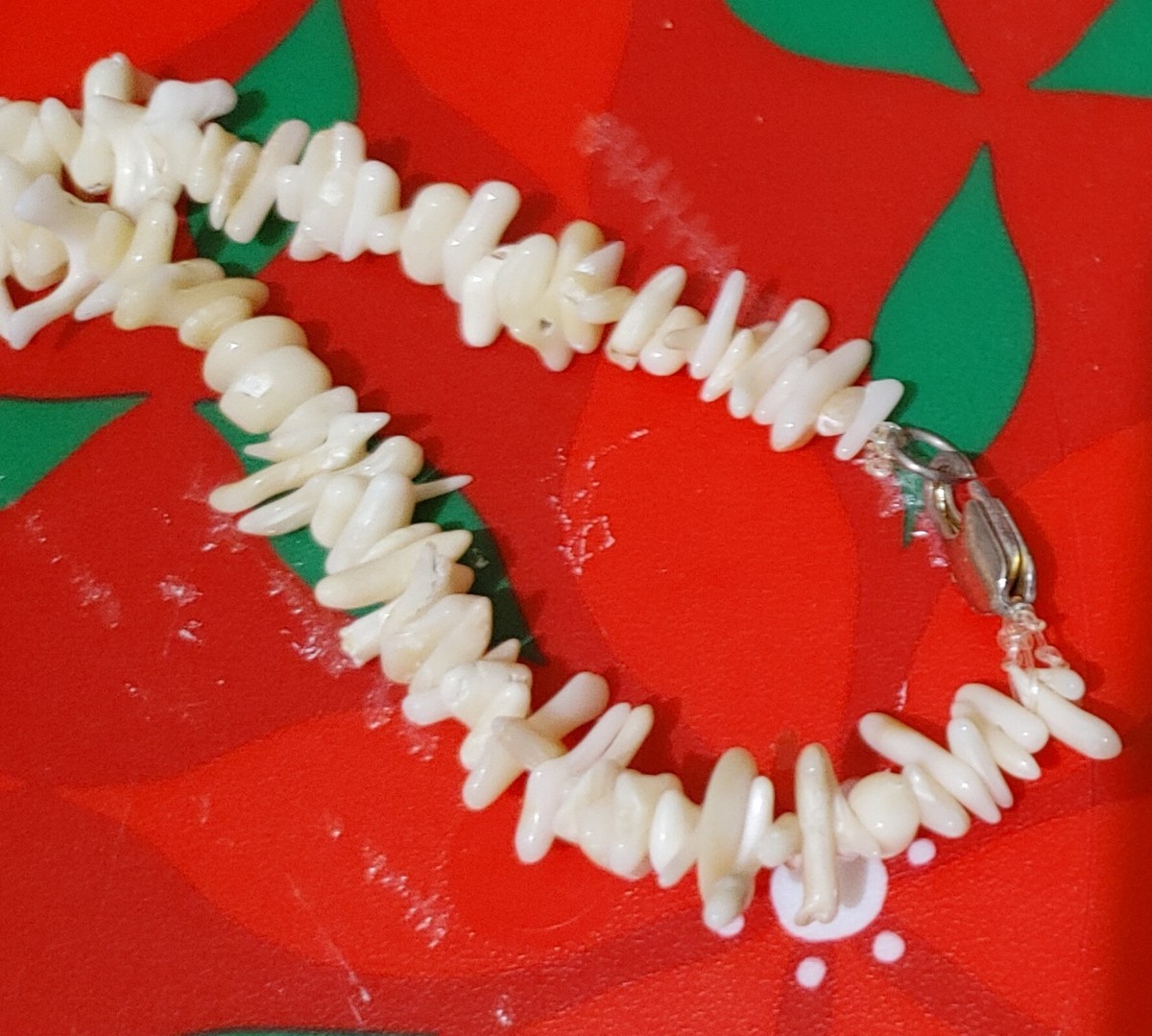 ターコイズ 珊瑚 シェル シルバー925ハンドメイド ネックレス 銀