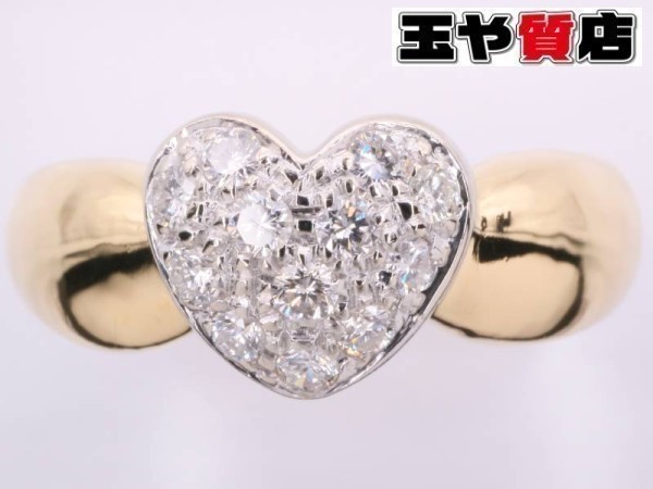 人気新品 ダイヤ0.20ct 9号 リング ポンテヴェキオ ハート イエロー