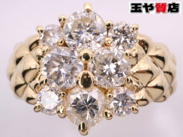 お買い得なセール商品 シェル フラワーデザインリング ダイヤモンド0.05ct 可愛い指輪 K18YG リング