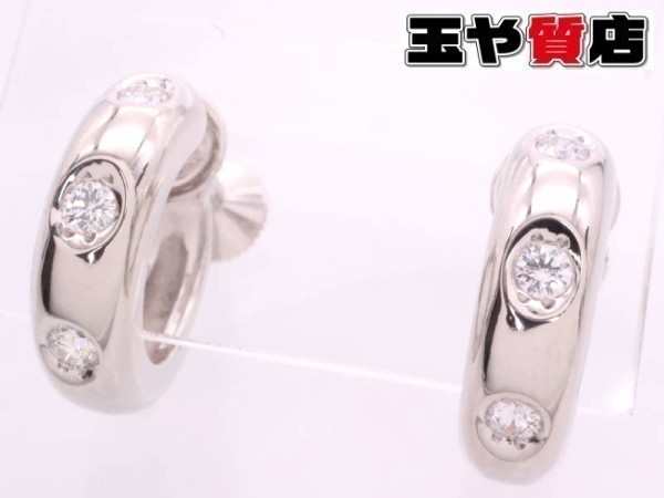 お年玉セール特価】 美品 ミキモト ダイヤ0.06ctx2 ホワイトゴールド