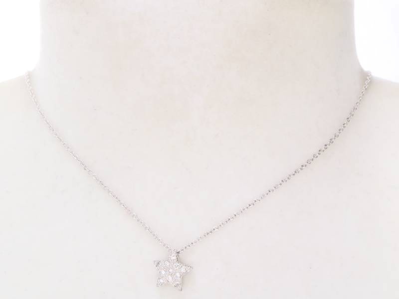  Vendome diamond 0.11ct Star pendant necklace platinum as good as new 