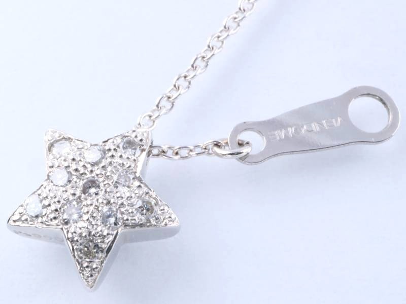  Vendome diamond 0.11ct Star pendant necklace platinum as good as new 