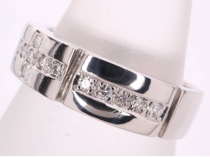ダイヤ0.17ct クロス デザイン リング 14号 pt900 プラチナ