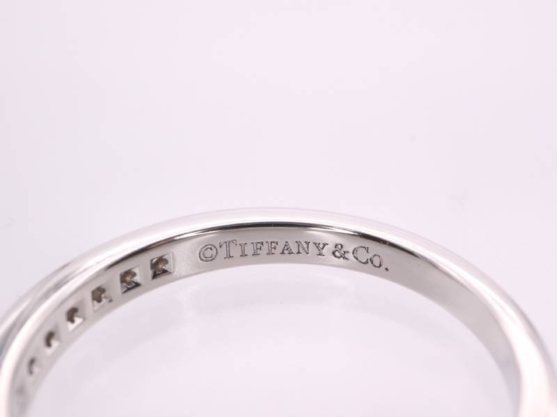  Tiffany beautiful goods diamond half Eternity channel setting band ring 8 number pt950 platinum 