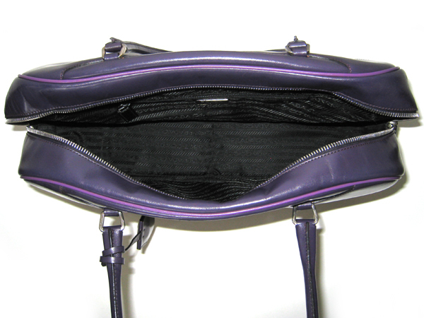 PRADA プラダ ボストンバッグ ミニボストン B11295 【本物】 紫 上質カーフ 収納力ある バッグ_画像8