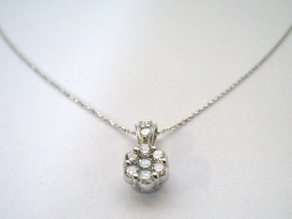 K18WG 18金 ダイヤ0.25ct ダイヤモンド ネックレス ホワイトゴールド アウトレット価格セール K18WG天然ダイヤモンドペンダント 0.25ct ステンレスネックレス付き ネックレス