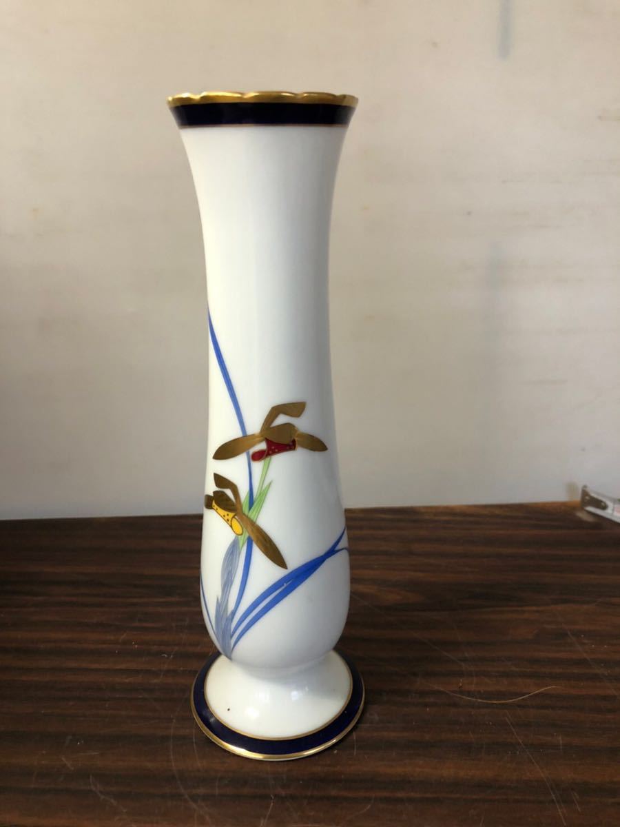 G516 送料無料　香蘭社 花瓶　花器　花入れ　　陶磁器　陶芸　高さ約21.5cm_画像1