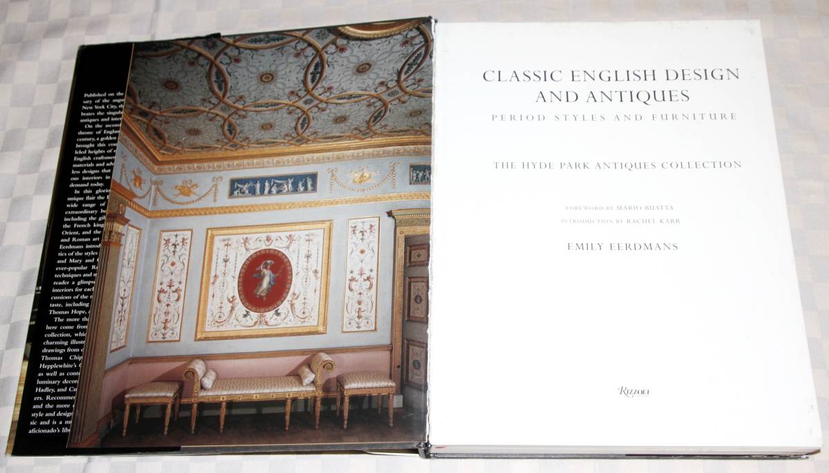 洋書　Classic English Design and Antiques: Period Styles and Furniture　2006年　特大　 中古本　インテリアデザイン　アンティーク_本体・表紙付け根に破れ、中表紙に汚れ