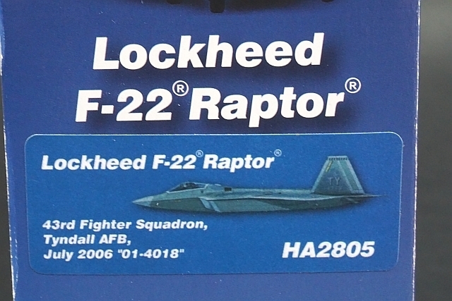 ★ ホビーマスター 1/72 ロッキード マーティン F-22 ラプター アメリカ空軍 第43戦闘航空団 ティンドル空軍基地 #01-4018 2006 HA2805_画像10