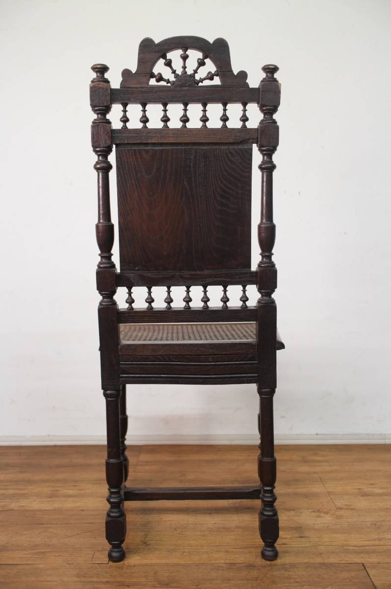 フランス製 アンティーク ノルマンディー アンリ2世様式 細密彫刻 チェア 椅子