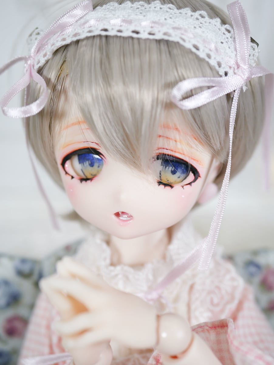 DDH-27 セミホワイト肌 カスタムヘッド 碁石アイ付 ソフビ+レジン盛り