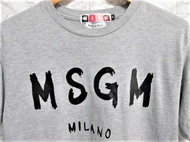 ☆MSGM エムエスジーエム ロゴ プリント Tシャツ 半袖/メンズ/M☆グレー_画像3