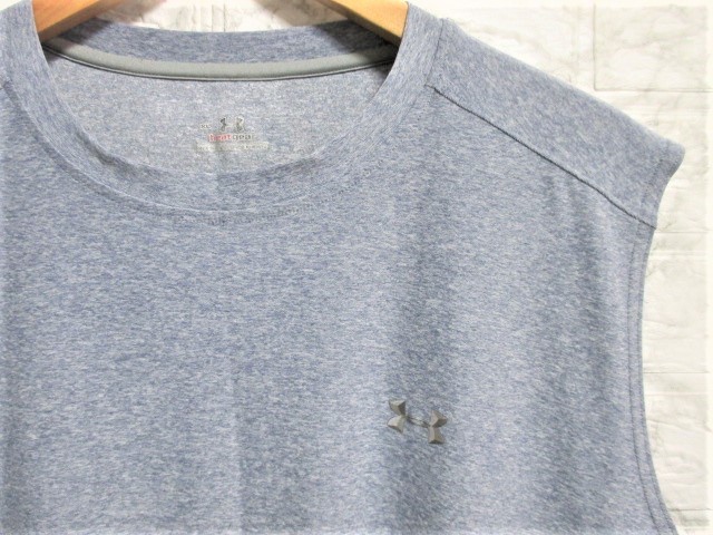 ☆UNDER ARMOUR アンダーアーマー プリント タンクトップ/メンズ/XL☆グレー_画像3