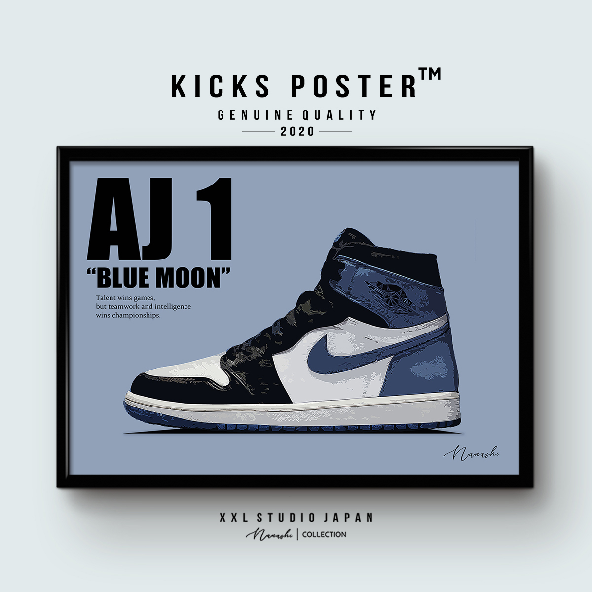 AJ1 エアジョーダン1 ハイ ブルームーン Blue Moon キックスポスター 送料無料 AJ1-60_画像1