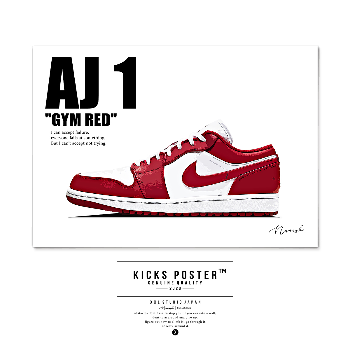 AJ1L ジムレッド GYM RED スニーカーポスター 送料無料 エアジョーダン1ロー AJ1-L16_画像2