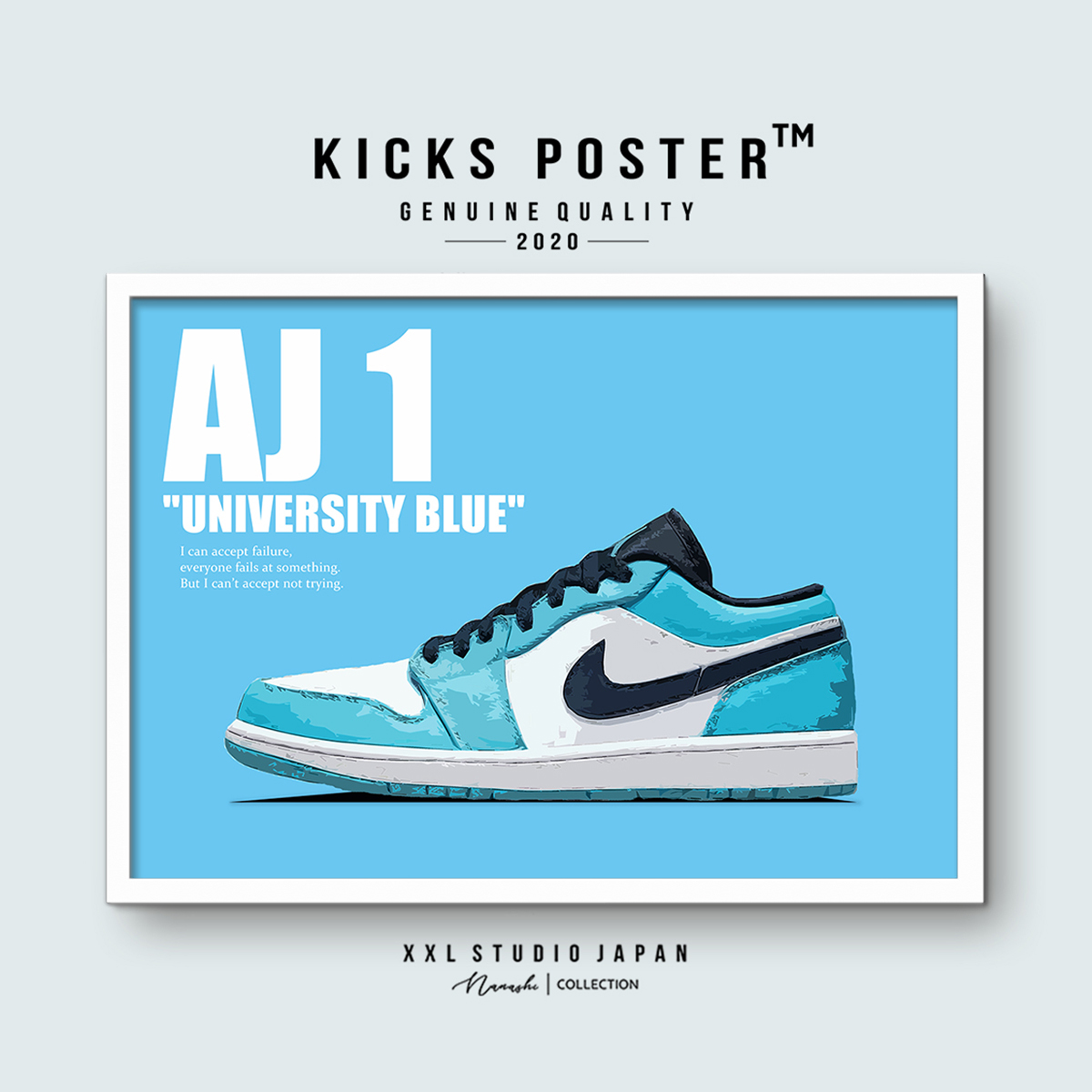 AJ1L ユニバーシティブルー UNIVERSITY BLUE スニーカーポスター 送料無料 エアジョーダン1ロー AJ1-L29_画像1