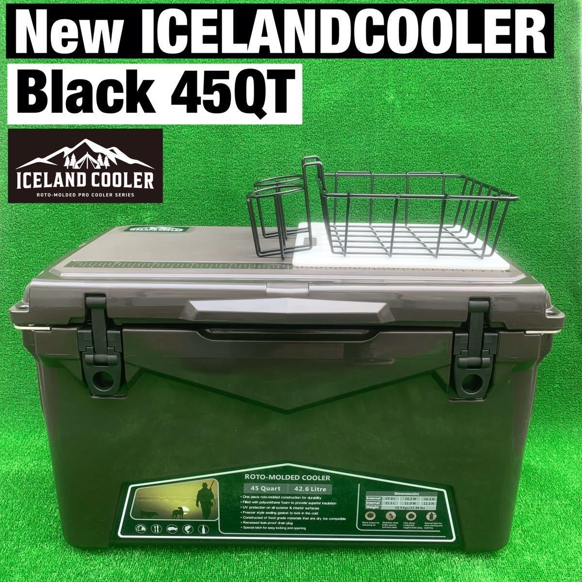 New ICELAND COOLER アイスランドクーラーボックス 45QT 期間限定セール　購入特典付き　希少　ブラック　