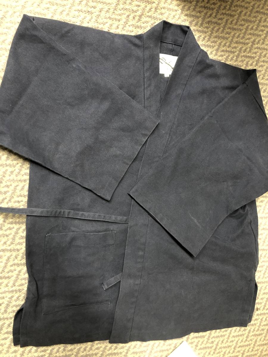 新発売】 作務衣 帆布生地 綿100% 丈夫 紺色 Sサイズ 大きめ 美品 作