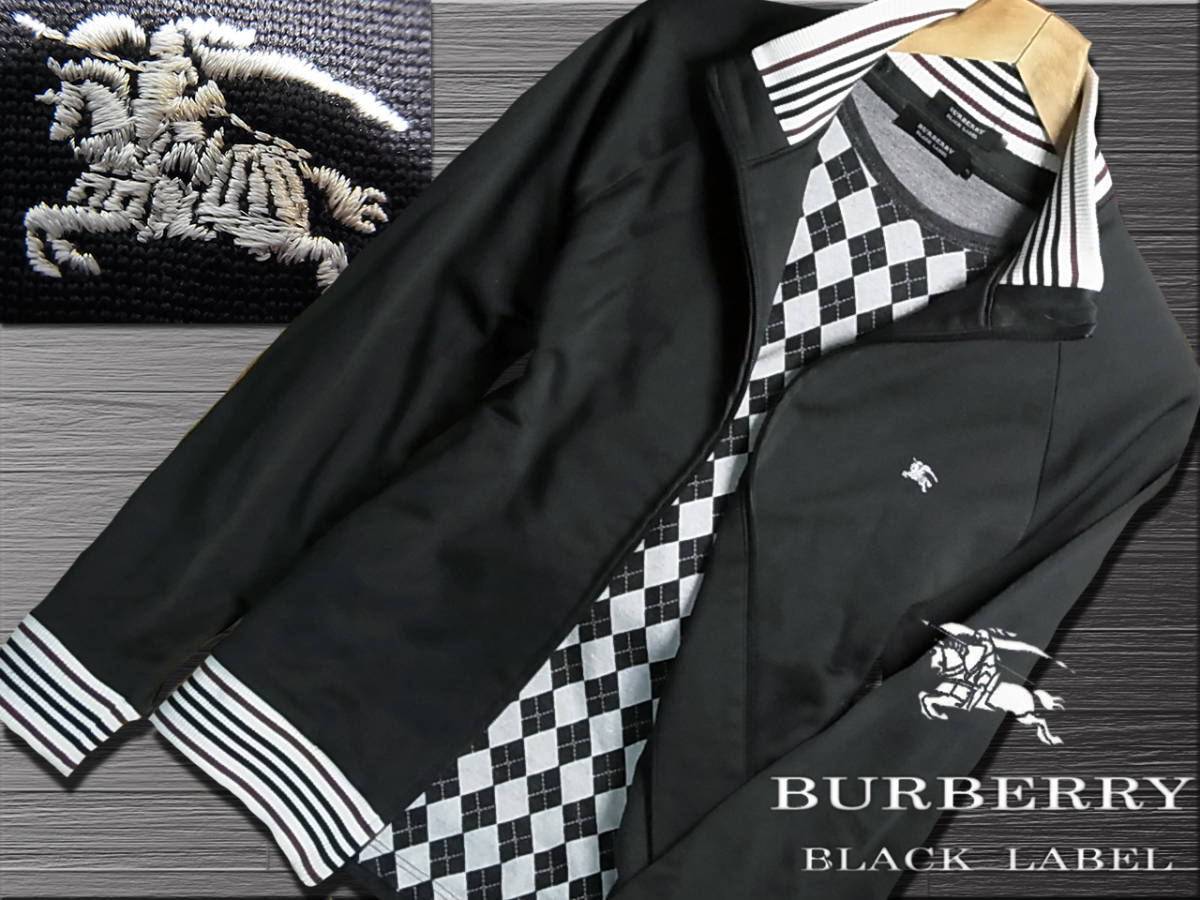 HOT特価】 Burberryバーバリーブラックレーベル 黒 切り替え ニット