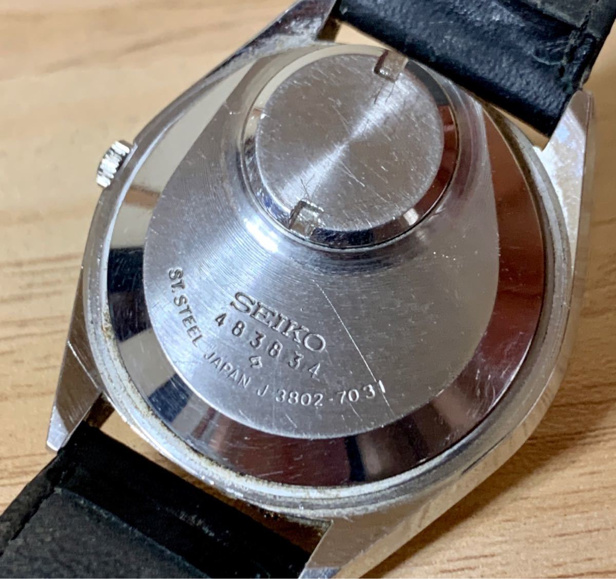 1円〜流通少 SEIKO セイコー 38クォーツ 3802-7031 シルバー文字 1円〜流通少 SEIKO セイコー 38クォーツ 3802-7031 シルバー文字