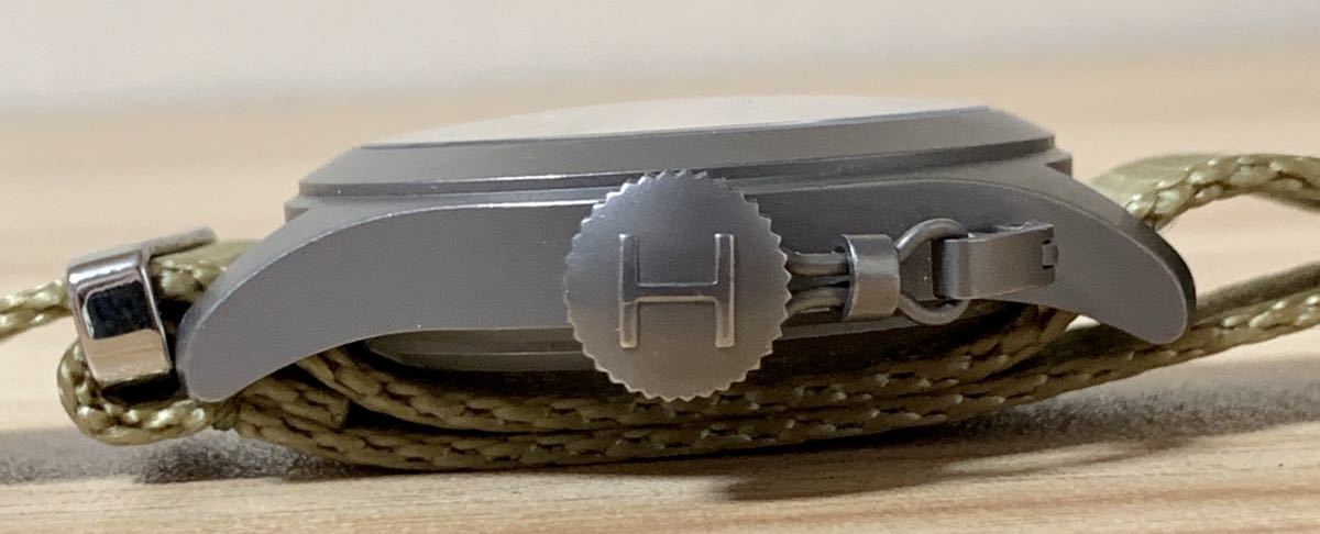 1円〜H 美品 チタンケース HAMILTON ハミルトン カーキ H774450