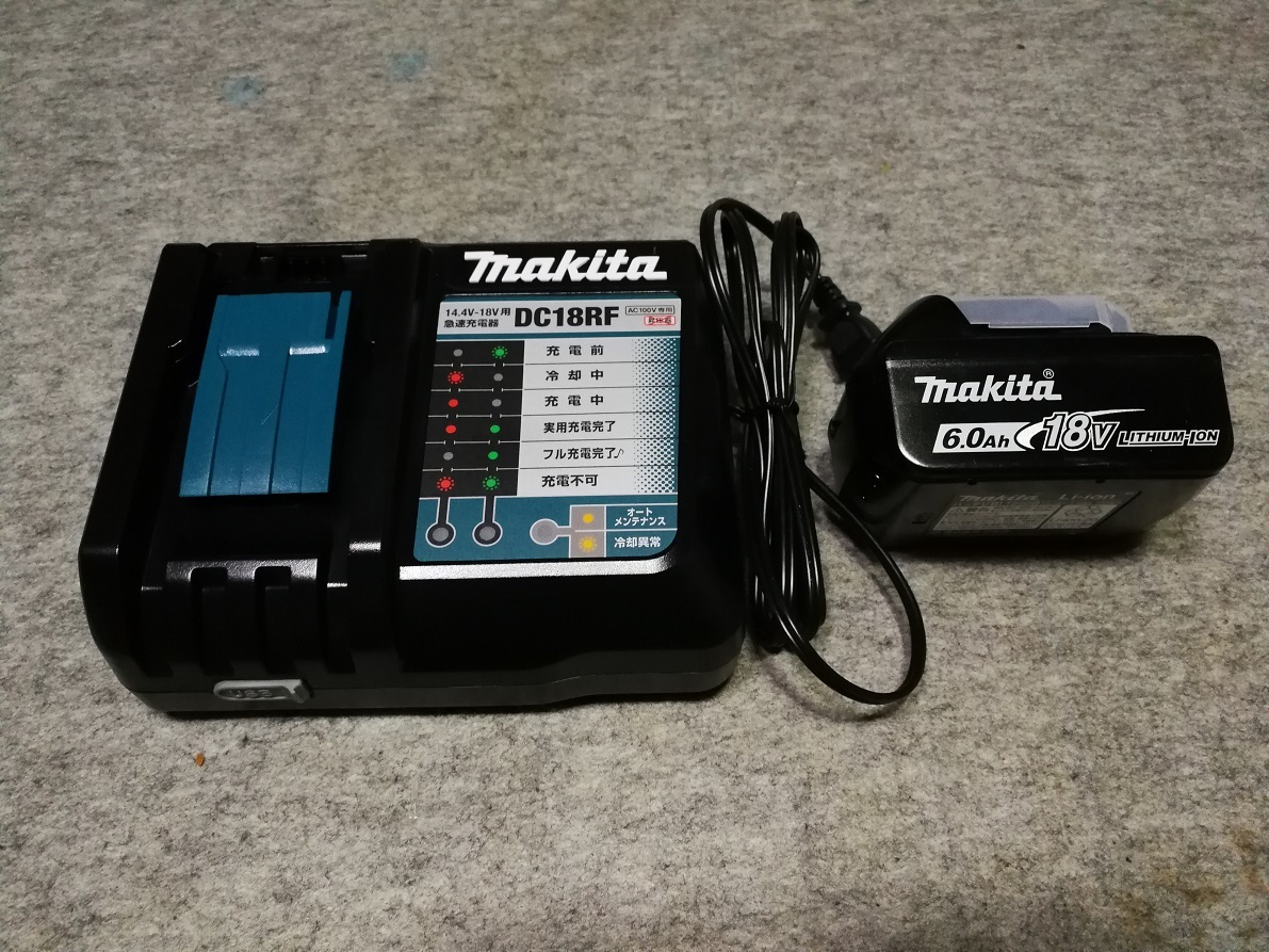 マキタ makita 18v 6Ah リチウムイオンバッテリー BL1860B×1 急速充電