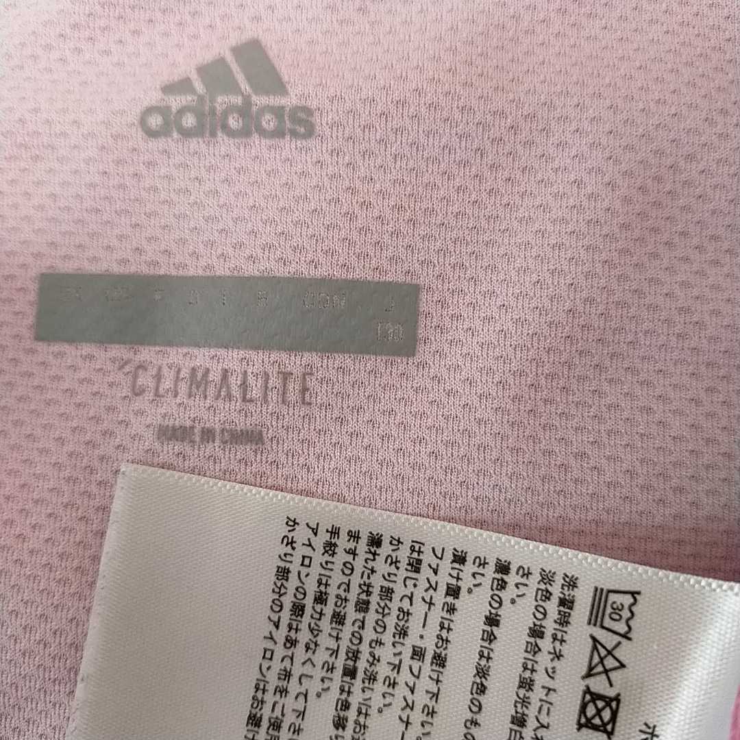 アディダス　adidas　ジャージ　上下3点セット　120　130 黒　ピンク　運動会　女の子_画像3