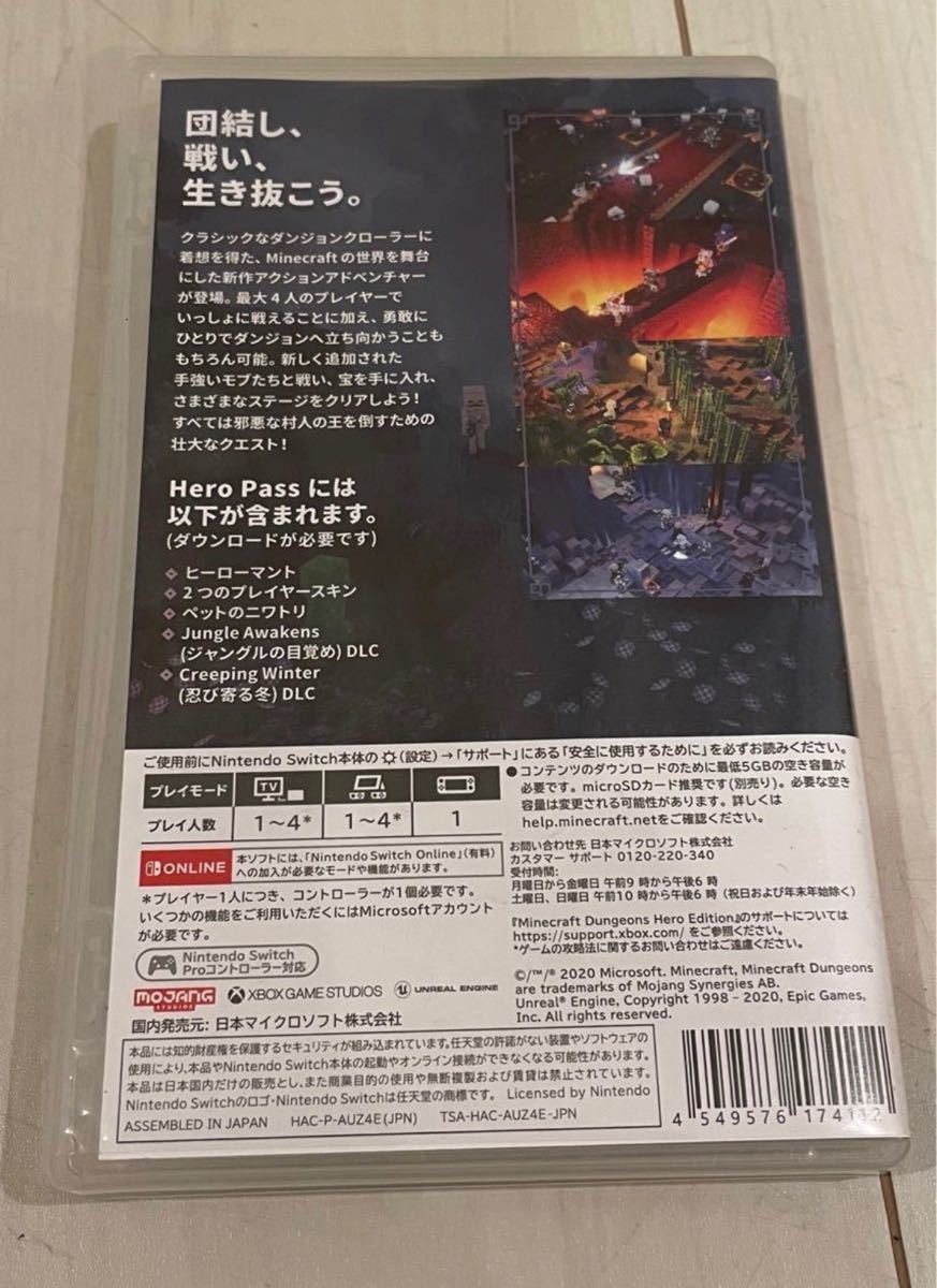 マインクラフト マインクラフトダンジョンズヒーローエディション 2本セット 【激安】【極美品】Minecraft Dungeons