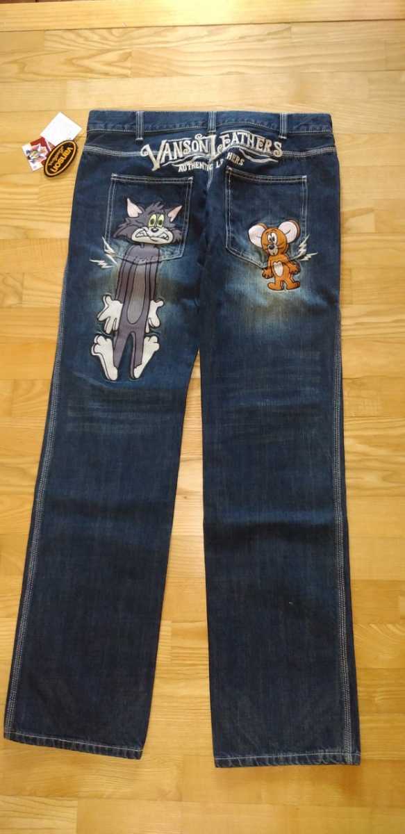 SALE! включая доставку *VANSON Vanson TJV-2223 TOM&JERRY Tom & Jerry сотрудничество план вышивка джинсы USED обработка 38