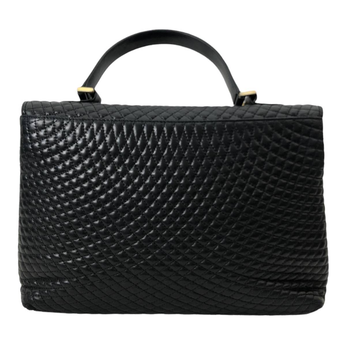BALLY バリー ハンド バッグ レザー キルティング ターンロック