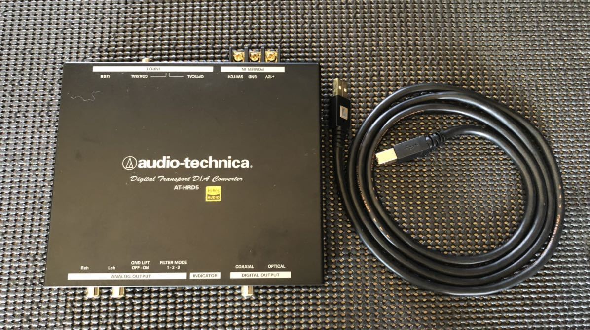 オーディオテクニカ デジタル D/Aコンバーター トランスポート ハイレゾ audio-technica AT-HRD5 LUXMAN JPU-150 USBケーブル 1.5m 付