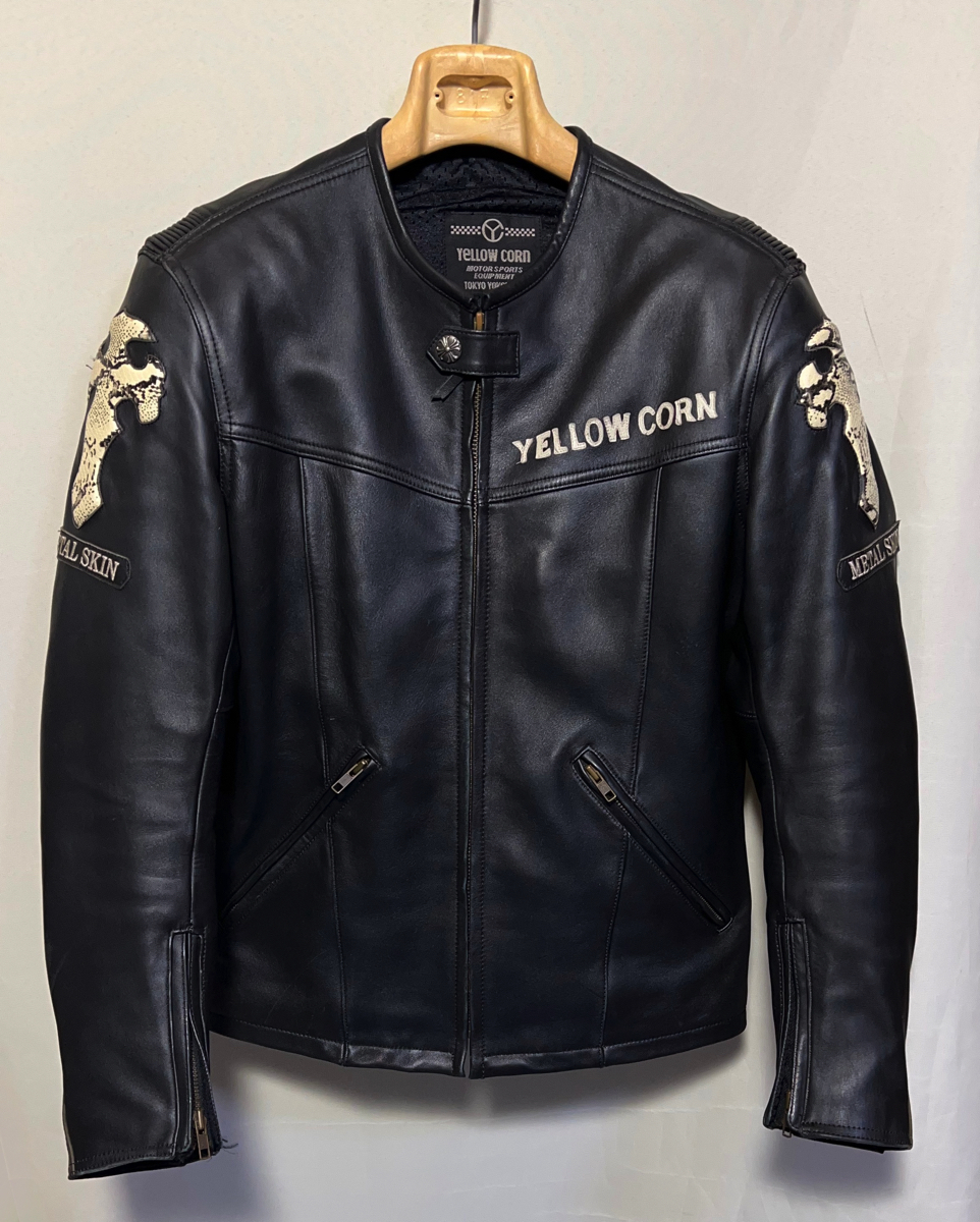 YELLOW CORN METAL SKIN メタルスキン シングル ライダース レザー