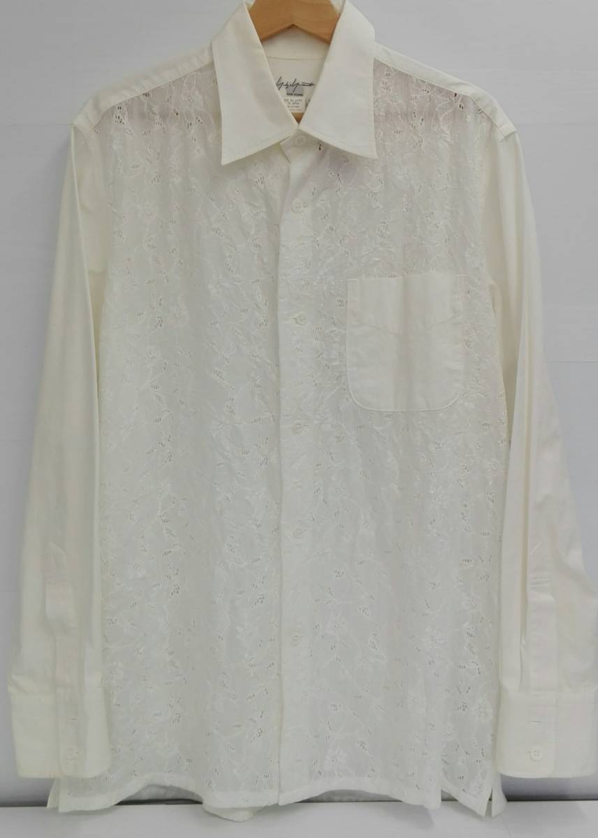 YOHJI YAMAMOTO ヨウジヤマモト 長袖シャツ POUR HOMME FLOWER LACE UP