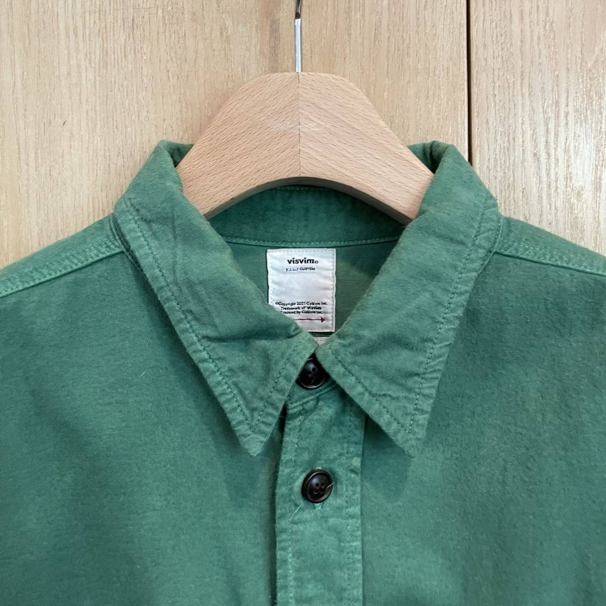 visvim LUMBER SHIRT L/S UNEVEN DYE 2 グリーン 緑 長袖シャツ 的详细