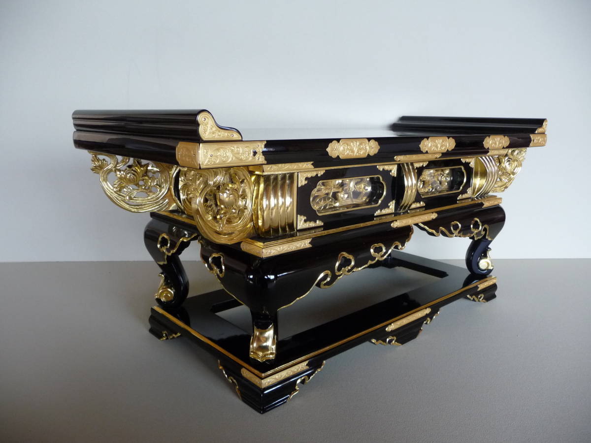 焼香机 前机2尺3寸 黒塗り金箔金金具仕様 新品 未使用 debugstore.lk