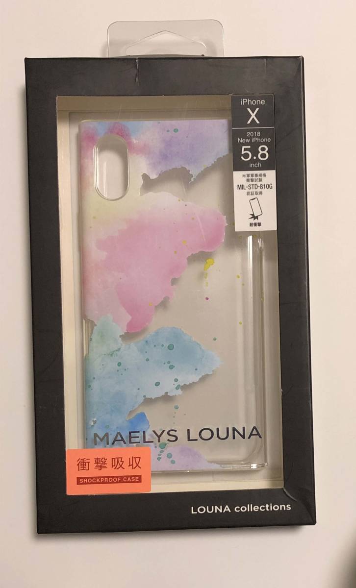 Ｍ38-1: iphoneケース 新品 UNiCASE 送料込　Louna Collections watercolor for iPhoneXS/X (pale)　米軍軍事規格_画像1