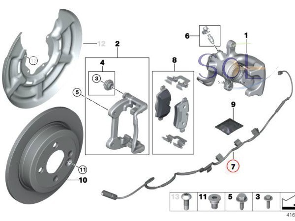 BMW MINIクーパー R55 R56 R57 R58 R59 リア ブレーキパッドセンサー One Cooper CooperS JCW 34356792573 出荷締切18時_画像2