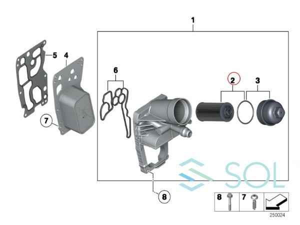 BMW F20 F22 F23 F30 F31 F34 F07 F10 F11 F25 X3 F15 X5 オイルフィルター 118d 218d 320d 523d 20d 35d 11428507683 出荷締切18時の画像2