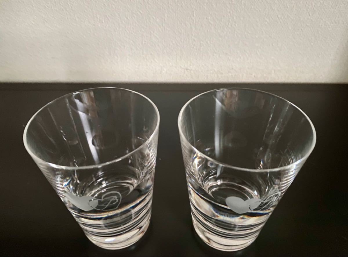 廃盤 バカラ H2OシリーズLOVEラヴハート タンブラーグラス2客セット Baccarat ペアグラス