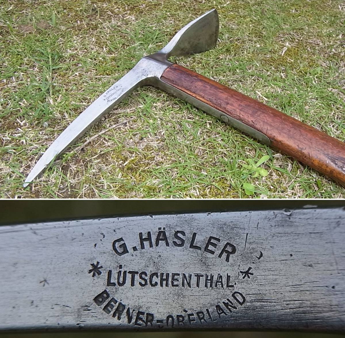 □戦前のピッケル　へスラー G.HASLER LUTSCHENTHAL、BERNER-OBERLAND_画像1