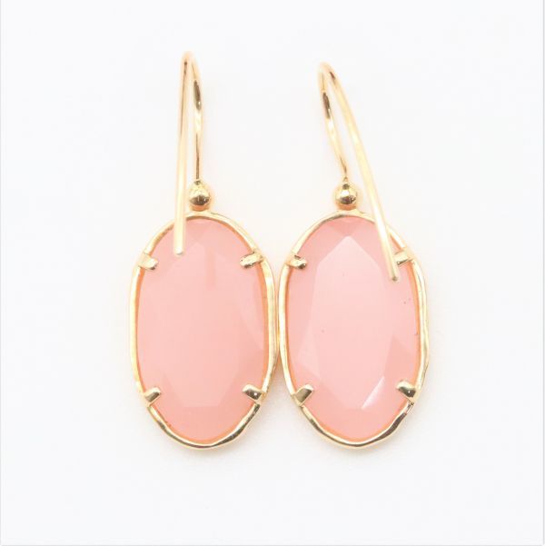 * Agete * pink quartzite K10 hook earrings agete ( tube 5_883)